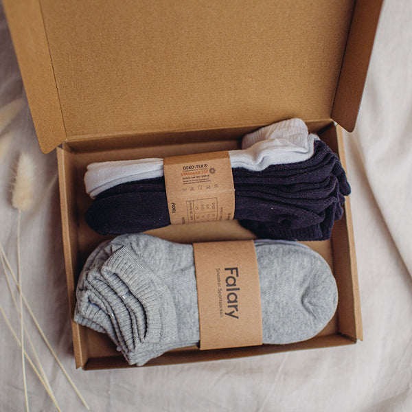 Falary 10 Paar Active Sneakersocken  für Herren aus Bio-Baumwolle